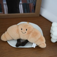 제이블룸 스마일 크루아상 키링, 브라운, 1개, 9cm