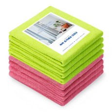 乾淨四角魔力清潔抹布 粉色 4入+萊姆綠 4入組 40*60cm, 1套