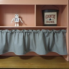 DesignSOUL 橫桿式及遮蔽式多用途亞麻窗簾, 藍灰色