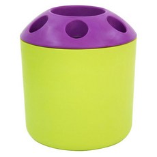 Hachiman Kasei 八幡化成 抗菌牙刷架 收納架 直徑 9.5 x 高 10.5 cm, 綠色 + 紫色, 1個