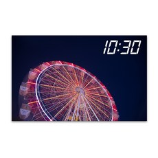 홈마인 캔버스 프린팅 액자 LED 시계 놀이공원 앤 열기구 800 x 500 mm, HM-PARK-21