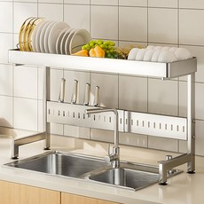 不鏽鋼碗盤瀝水架 基本款 L, 單一顏色, 1個, 2欄