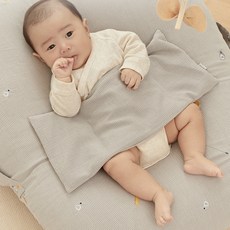 Emong 6分格嬰兒安撫小米枕 灰色, 60*19cm