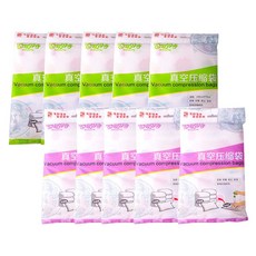 MINEING 棉被壓縮真空收納袋 L號 5入+XL號 5入+拉鍊夾組, 1套