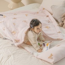 도노도노 유아용 사계절 모달 인견 낮잠이불 세트 반일체형, 바니바니