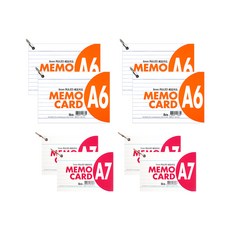 ibis 橫線備忘錄卡 A6款 4入+ A7款 4入, 混色, 1組