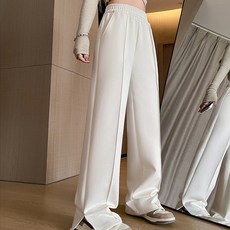 Goodif 女款開衩線條直筒運動褲