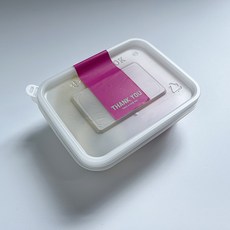 Tina Picnic 迷你半透明3格一次性容器 20入 + 感謝貼紙 深粉紅色 20入 套組, 1套, 一次性容器 + 貼紙