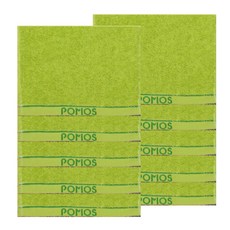 Songwol 松月 POMOS新款純棉運動毛巾, 黃綠色, 10入