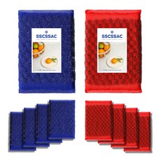 SSCSSAC 強力鑽石級不鏽鋼菜瓜布 紅色 + 藍色組合, 10個