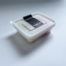 Tinapicnic 迷你半透明1格一次性容器 + 黑色Thank You貼紙 套組, 20套, 一次性容器 + 貼紙