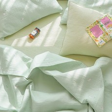 ARPEGGIO BASIC Bunny Bunny 超細纖維絎縫床罩, 綠色