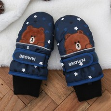 Line Friends 冬季拇指冷手套幼兒兒童女孩嬰兒手套加厚防水