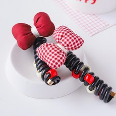 아기코끼리 클래식 체크 스프링 머리끈 2종 세트