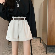 피어니스트 여성용 허리벨트 코듀로이 골덴 반바지