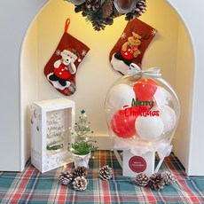 LOVELY FARM LED聖誕魔術氣球 + 壓克力樹套組, 7 聖誕老人 + 2紅色混合