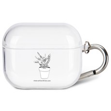 누아트 에어팟프로 투명 디자인케이스, 선인장엔초커 블랙