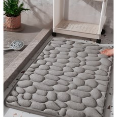 Woni's House 可水洗記憶棉防滑浴室地墊, 1個, 灰色