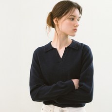 yuppe 女款荷葉領針織衫