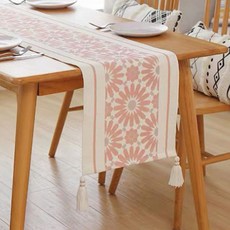 北歐藝術圖案餐桌桌旗, 花, 小號（35 x 180 厘米）
