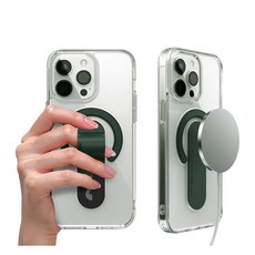 모모스틱 2배자력 핑거그립 맥세이프 투명 휴대폰 케이스 V6