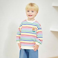 mollimelli 條紋刷毛大學T恤