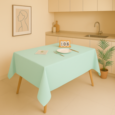 아싸레 파티 방수 식탁보, 민트, 137 x 274 cm, 1개