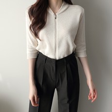 Jenit 女款亨利領針織Jackson拉鍊外套 g1091