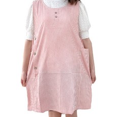 Deconine 波紋格紋圍裙, 粉紅色, 1個