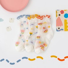 HARAROI 幼兒蕾絲女童襪3件組