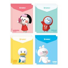 B FaMILY 開放日 3D垂直信封文件 4 套 24-1173, 粉色、薄荷色、黃色、藍色, 2套