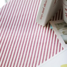 대폭 10수 선염면 하인드 원단 1476, 레드 스트라이프, 1개