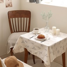 벨라이프 펜슬 플라워 테이블보, 내츄럴, 2인(100 x 100 cm), 1개