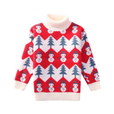 Orenjidamom 女童聖誕高領針織衫