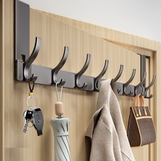 마메 무타공 도어 고리 행거 문걸이 메탈 후크 8구, 그레이, 1개