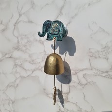 INTODECO 力量 智慧 慈悲 意義 Om大象 黃銅門鈴, 青綠色