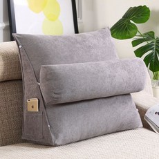 Solid Room天鵝絨三角形腰靠墊, 灰色