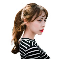 가발나라 여성용 묶음형 포니테일 부분가발 미디엄 웨이브 40cm, 오렌지브라운, 1개
