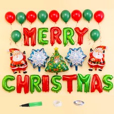 스투피드 크리스마스 홈파티 풍선장식 세트, 07 스노우산타, 1세트