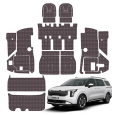 오토가드 퀼팅 가죽 풀커버 트렁크 매트, 4세대 카니발 7인승 2020년 7월~현재 F/L 공용 (가솔린 디젤 하이브리드 공용/트렁크 스피커 무), 토프