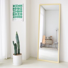 에이스홈 마카롱 사각 와이드L 벽걸이 전신거울, 버터