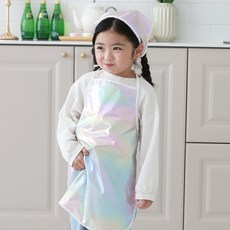 BEBE CHOUETTE 兒童全息圖防水圍裙頭巾套裝