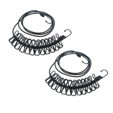 메리벨펀퍼니 휴대 캠핑용 빨래줄 집게 일체형, 블랙, 2개