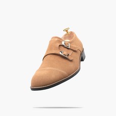 피렌체아뜨리에 스웨이드 옷을 입은 클래식한 더블몽크스트랩 구두 2023-S