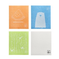 Aina纖維素自然分解瑞典抹布 4種組 混合, 1套