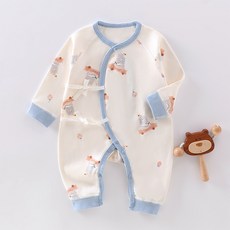 베베니즈 신생아용 소프트패턴 순면 배냇 우주복