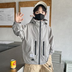 Starbean 男童拉鍊口袋連帽防風外套