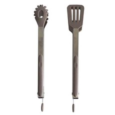 Kitchen9 矽膠食物夾+撈面夾 L號, 棕灰色