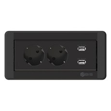 BIS 手動多轉插座 2 叉黑色 BID-202M, 1個