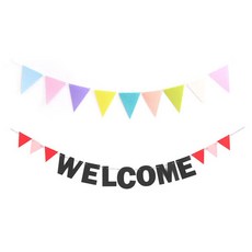 舉行一個派對 毛氈 三角 派對 掛飾 粉彩 + 毛氈 歡迎 掛飾 套組, 1套, 粉彩色